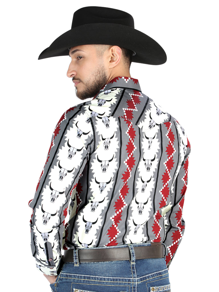 Camisa Vaquera de Hombre El Señor de los Cielos Manga Larga Broche Casual en 97% Algodón 3% Lycra 44489