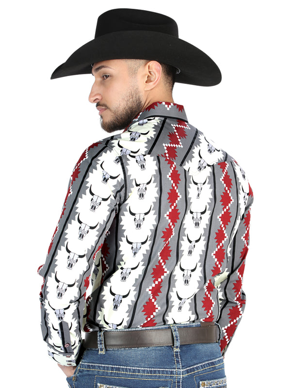 Camisa Vaquera de Hombre El Señor de los Cielos Manga Larga Broche Casual en 97% Algodón 3% Lycra 44489