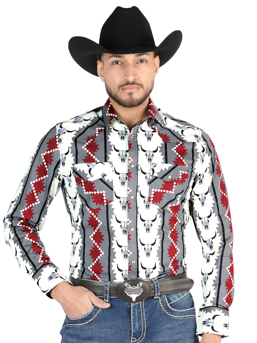 Camisa Vaquera de Hombre El Señor de los Cielos Manga Larga Broche Casual en 97% Algodón 3% Lycra 44489