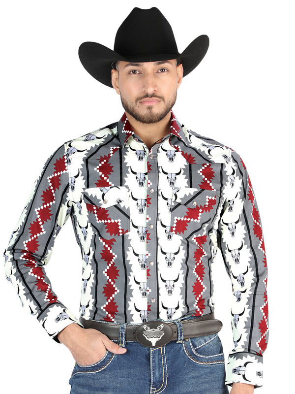 Camisa Vaquera de Hombre El Señor de los Cielos Manga Larga Broche Casual en 97% Algodón 3% Lycra 44489
