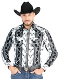 Camisa Vaquera de Hombre El Señor de los Cielos Manga Larga Broche Casual en 97% Algodón 3% Lycra Color Negro 44491