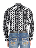 Camisa Vaquera de Hombre El Señor de los Cielos Manga Larga Broche Casual en 97% Algodón 3% Lycra Color Negro 44501