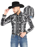 Camisa Vaquera de Hombre El Señor de los Cielos Manga Larga Broche Casual en 97% Algodón 3% Lycra Color Negro 44501