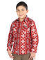 Casual Long - Sleeve Camisa del General Rojo 44510