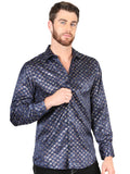Camisa Vaquera de Hombre El Señor de los Cielos Manga Larga Casual en 97% Poliéster 3% Spandex Color Dorado 44548