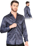 Camisa Vaquera de Hombre El Señor de los Cielos Manga Larga Casual en 97% Poliéster 3% Spandex Color Dorado 44548