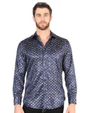 Camisa Vaquera de Hombre El Señor de los Cielos Manga Larga Casual en 97% Poliéster 3% Spandex Color Dorado 44548