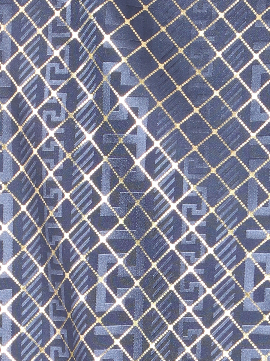 Camisa Vaquera de Hombre El Señor de los Cielos Manga Larga Casual en 97% Poliéster 3% Spandex Color Azul/Oro 44551