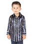 el General Azul Marino/dorado Casual Long - Sleeve Camisa 44571