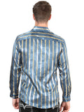 Camisa Vaquera de Hombre El Señor de los Cielos Manga Larga Casual en 97% Poliéster 3% Spandex Color Azul Marino 44580