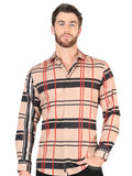 Camisa Vaquera de Hombre El Señor de los Cielos Manga Larga Casual en 97% Poliéster 3% Spandex Color Khaki 44599