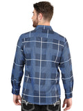 Camisa Vaquera de Hombre El Señor de los Cielos Manga Larga Casual en 97% Poliéster 3% Spandex Color Azul Marino 44600