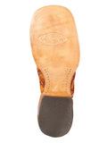 Bota Vaquera Rodeo Hombre 100 Años Piel Exótica Monster Fish Miel - Modelo 44606