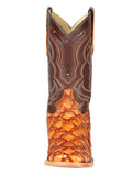 Bota Vaquera Rodeo Hombre 100 Años Piel Exótica Monster Fish Miel - Modelo 44606