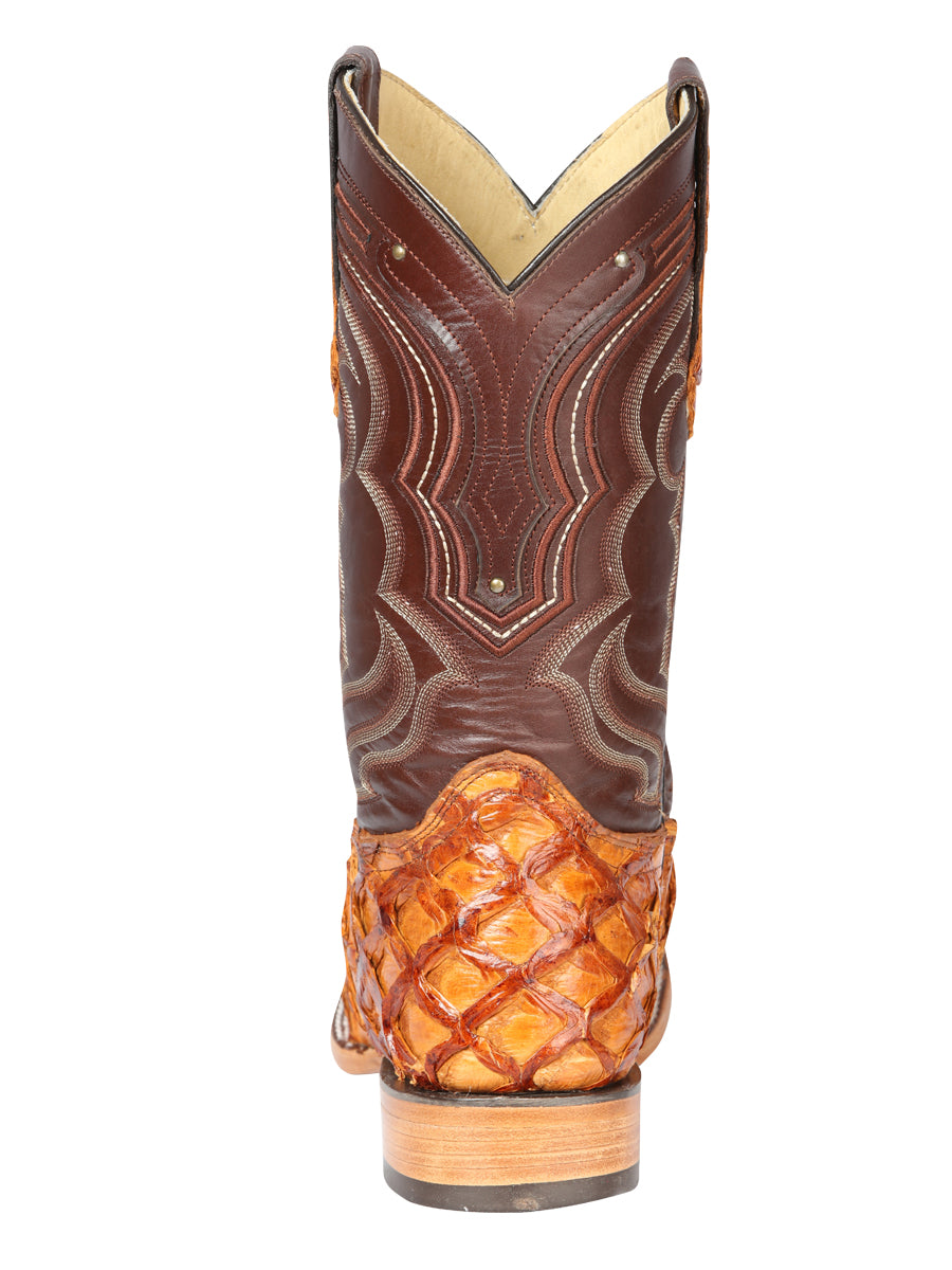 Bota Vaquera de Hombre 100 Años Rodeo en Piel Exótica Color Miel 44606