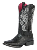 Bota Vaquera Rodeo Mujer El General Piel Grabado/Barcelona Negro - Modelo 44636