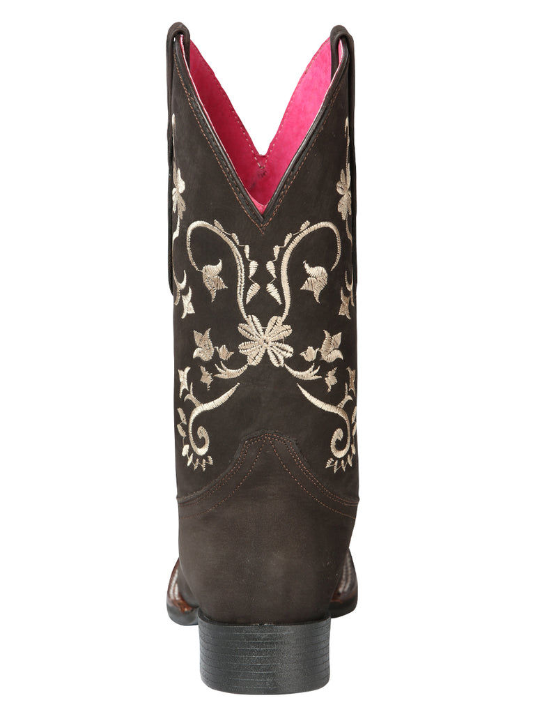 Bota Vaquera de Mujer El General Rodeo en Piel Nobuck Color Café 44642