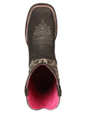 Bota Vaquera Rodeo Mujer El General Piel Nobuck Bovino Café - Modelo 44642