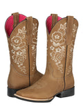Bota Vaquera Rodeo Mujer El General Piel Crazy Bovino Tabaco - Modelo 44643
