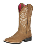 Bota Vaquera Rodeo Mujer El General Piel Crazy Bovino Tabaco - Modelo 44643