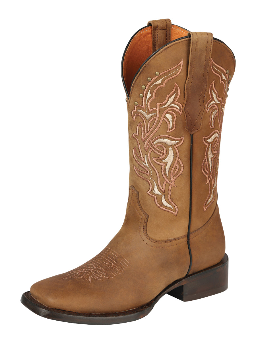 Bota Vaquera Rodeo Mujer El General Piel Alazán Tabaco - Modelo 44649