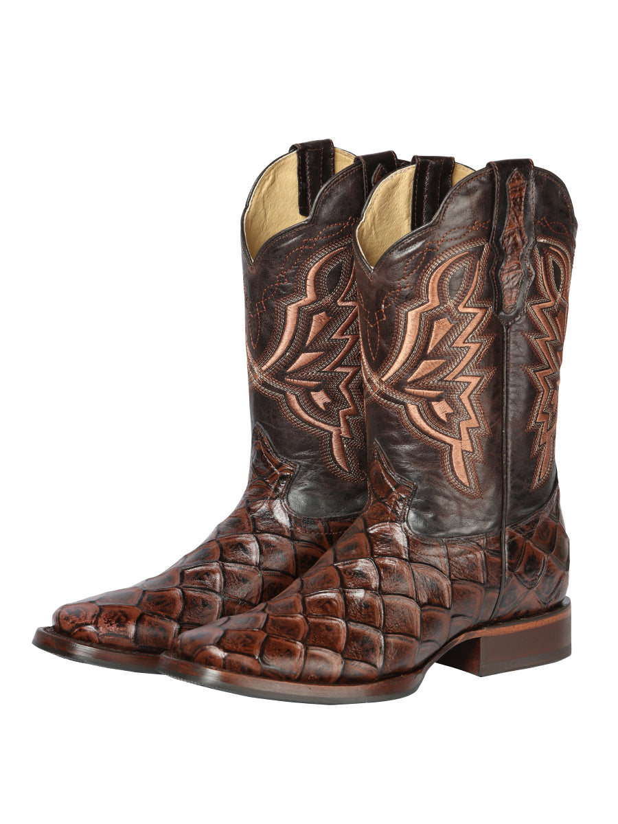 Bota Vaquera de Hombre El General Rodeo en Piel Color Café 44664