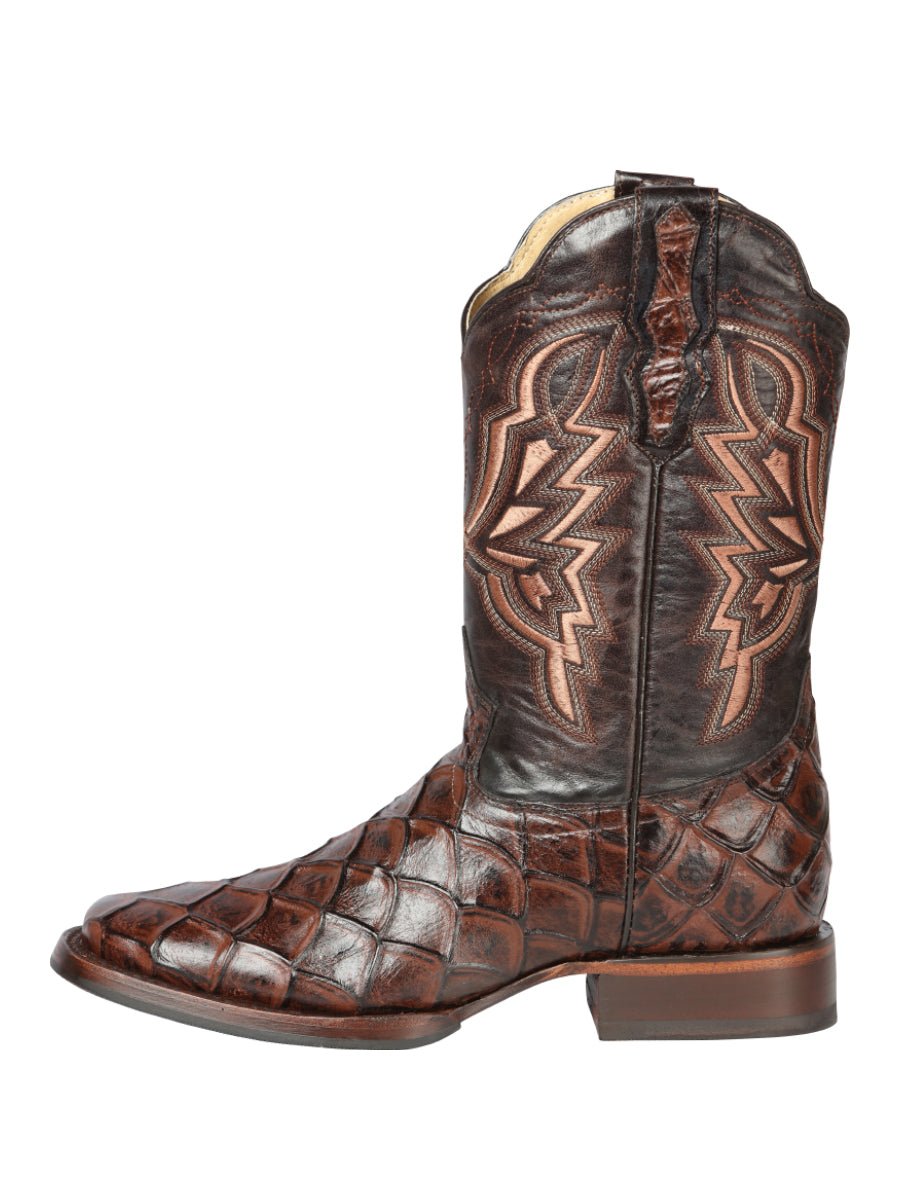 Bota Vaquera de Hombre El General Rodeo en Piel Color Café 44664