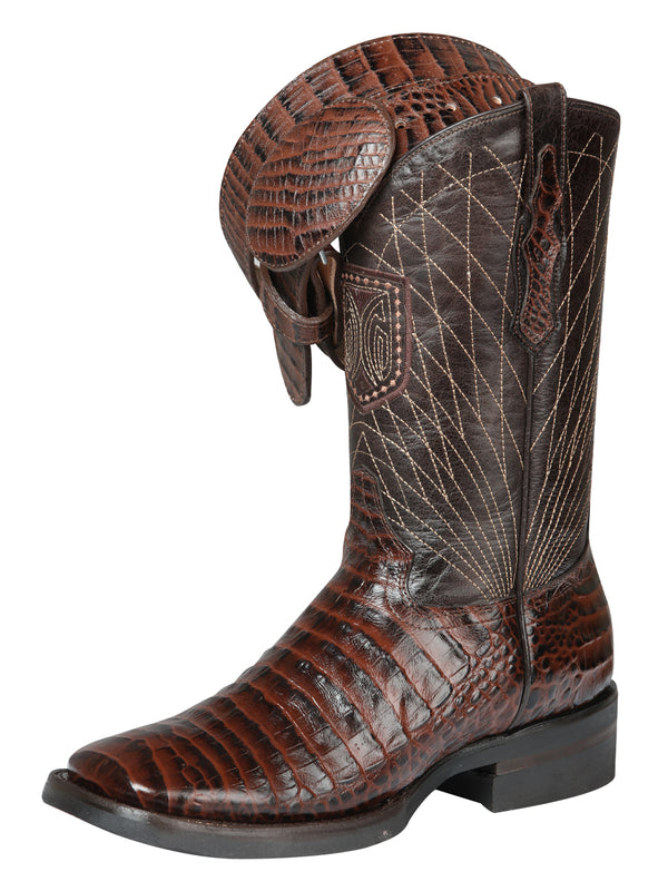 el General Rodeo - Printed Alligator Piel Botas - Café 44672