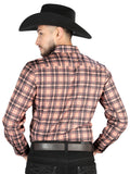 Camisa Vaquera de Hombre El Señor de los Cielos Manga Larga Casual en 97% Poliéster 3% Spandex Color Beige/Negro 44697