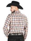 Camisa Vaquera de Hombre El Señor de los Cielos Manga Larga Casual en 97% Poliéster 3% Spandex Color Beige/Negro 44698