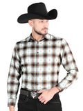Camisa Vaquera de Hombre El Señor de los Cielos Manga Larga Casual en 97% Poliéster 3% Spandex Color Café 44700
