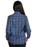 Camisa Vaquera de Mujer El Señor de los Cielos Manga Larga Casual en 97% Poliéster 3% Spandex Color Negro/Azul 44721