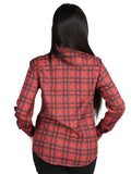 Camisa Vaquera de Mujer El Señor de los Cielos Manga Larga Casual en 97% Poliéster 3% Spandex Color Rojo 44722