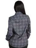 Camisa Vaquera de Mujer El Señor de los Cielos Manga Larga Casual en 97% Poliéster 3% Spandex Color Gris/Café 44725