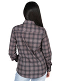 Camisa Vaquera de Mujer El Señor de los Cielos Moka/olive Manga Larga Casual en 97% Poliéster 3% Spandex 44729