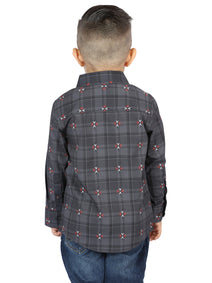 el General Gris/café Casual Long - Sleeve Camisa 44742