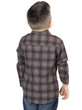 Camisa Vaquera de Niño El Señor de los Cielos Moka/olive Manga Larga Casual en 97% Algodón 3% Spandex 44746