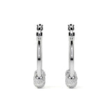 Arete De Plata Ley 925 Para Mujer Con Bola Diamantada