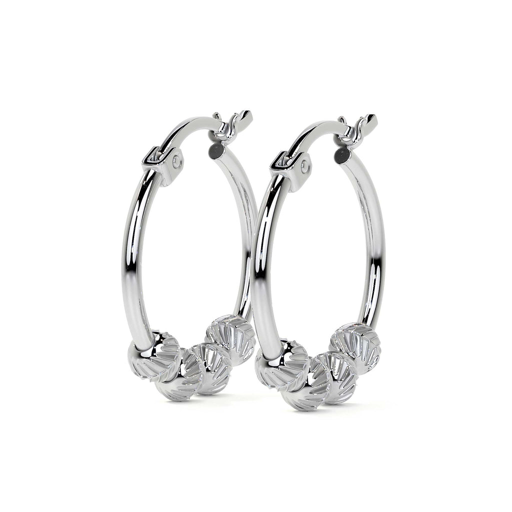 Arete De Plata Ley 925 Para Mujer Con Bola Diamantada