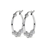 Arete De Plata Ley 925 Para Mujer Con Bola Diamantada