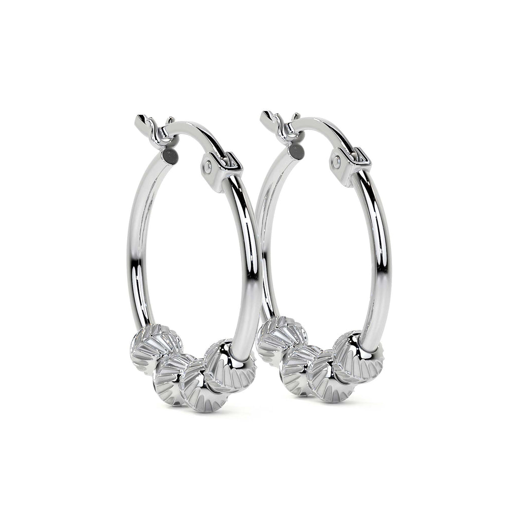 Arete De Plata Ley 925 Para Mujer Con Bola Diamantada