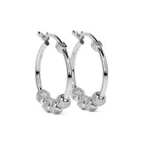 Arete De Plata Ley 925 Para Mujer Con Bola Diamantada