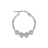 Arete De Plata Ley 925 Para Mujer Con Bola Diamantada