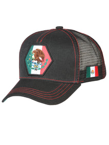 el General Mexico Flag Sombrero - Negro/rojo 44818