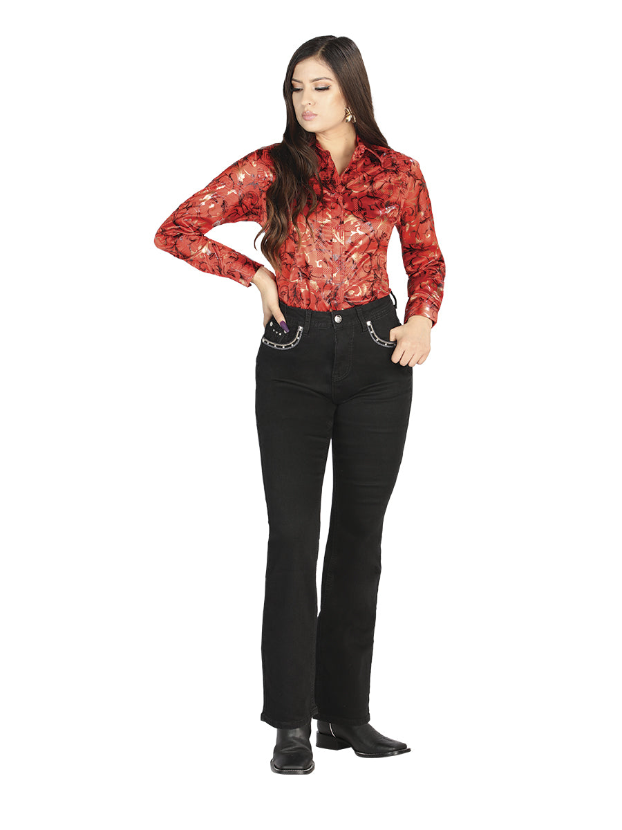 Pantalón de Mezclilla de Mujer Centenario en Mezclilla Color Negro 44819