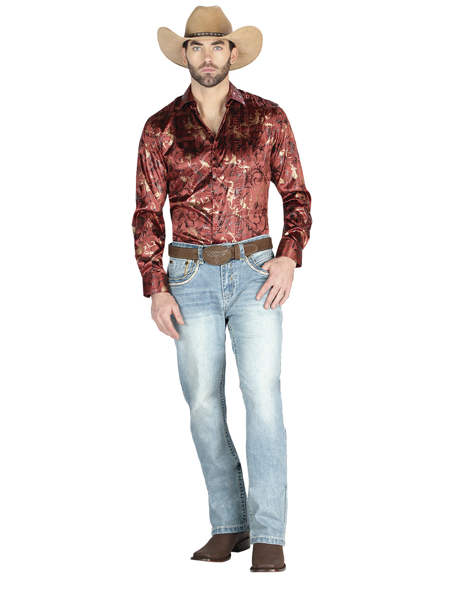 Pantalón de Mezclilla de Hombre Centenario ZD-1001 en Mezclilla Color Azul Claro 44833
