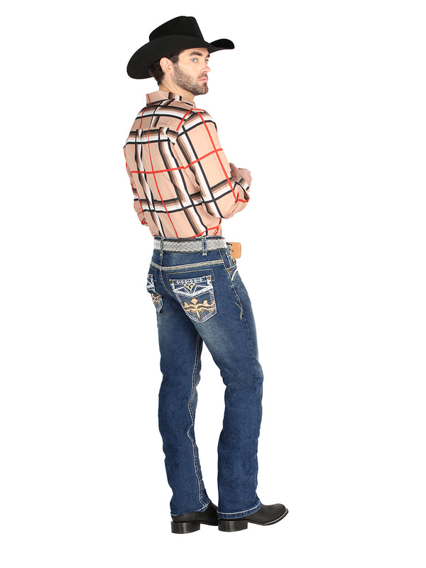 Pantalón de Mezclilla de Hombre Centenario ZD-1003 en Mezclilla Color Azul 44838