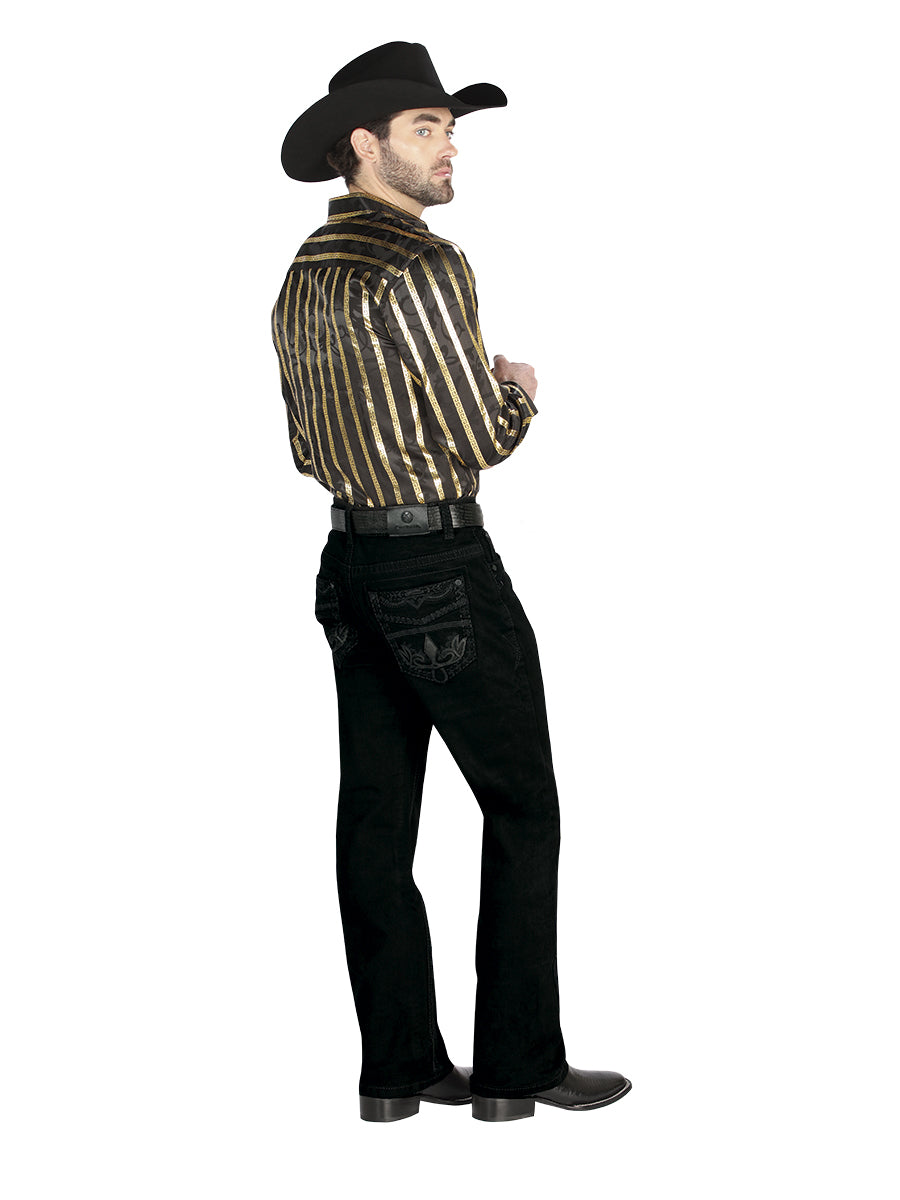 Pantalón de Mezclilla de Hombre Centenario ZD-1008 en Mezclilla Color Negro 44840