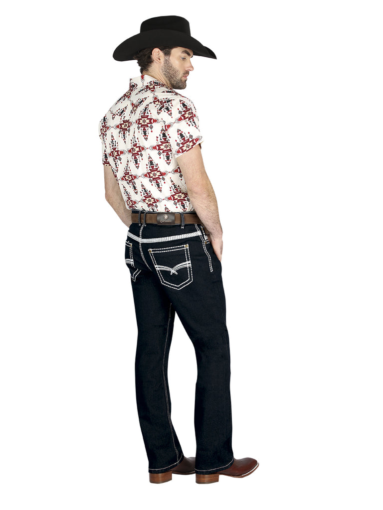Pantalón de Mezclilla de Hombre Centenario ZD-1005 en Mezclilla Color Azul 44844