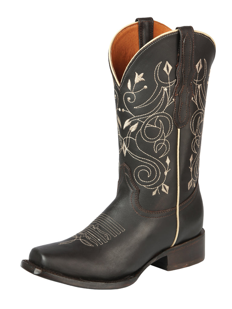 Bota Vaquera de Mujer El General Rodeo en Piel Crazy Color Chocolate 44850
